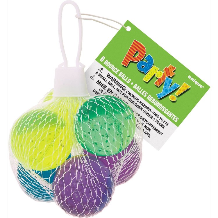 Bounce Balls Glitter 6 ct