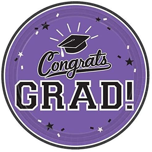 School Colors Purple 7in Plate 18ct