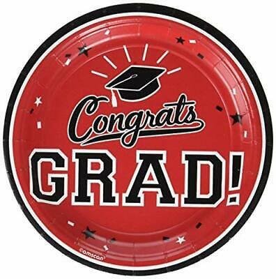 School Colors Red 7in Plate 18ct