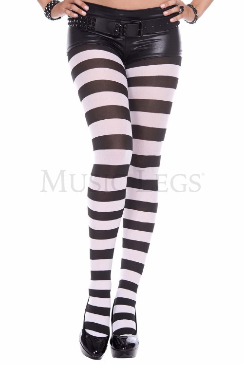 Nylons Wide Stripe B/W