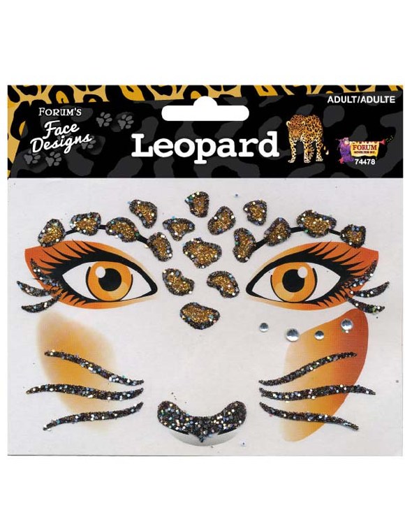 Tattoo Leopard Glitter Face