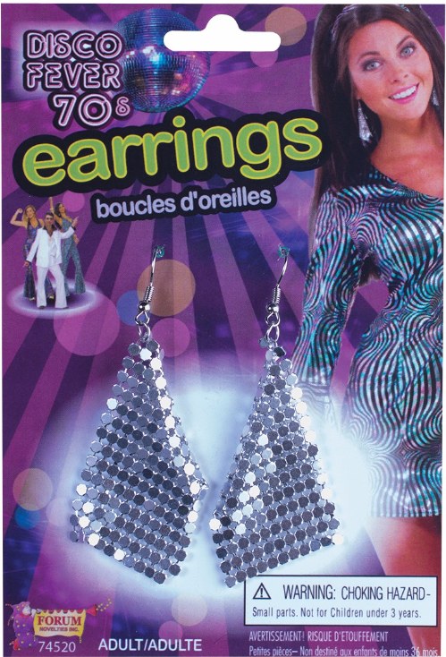 Earrings 70's Disco Silver