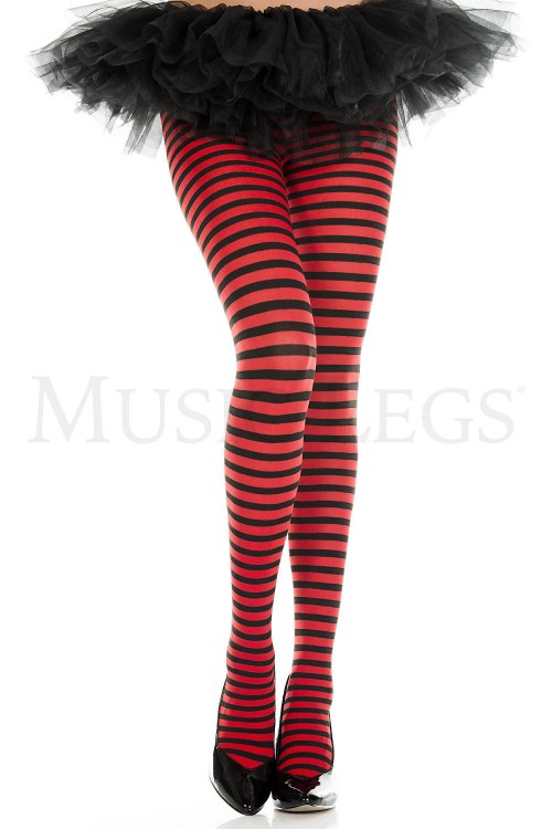 Tights Striped Red