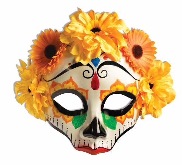 Mask Half DOTD Yellow Flowers