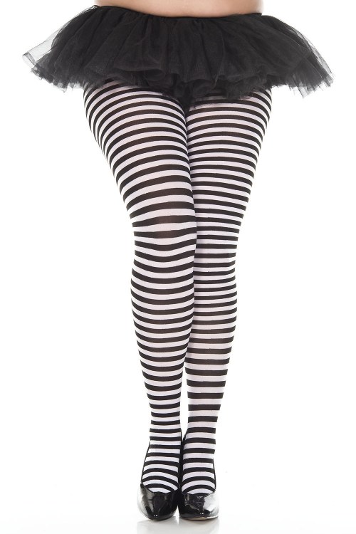 Tights Striped B/W Queen Size