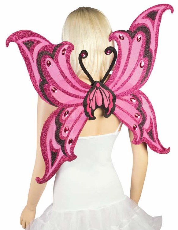 Wings HotPink/Black Glitter