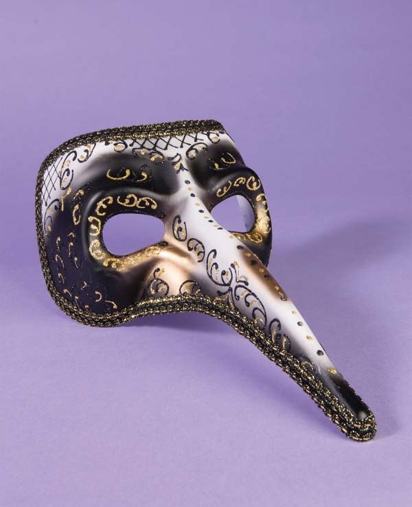 Mask Long Nose Gold/Black/Whit