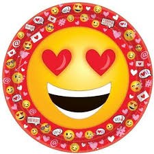 Valentine Emoji 9in Plate 18ct