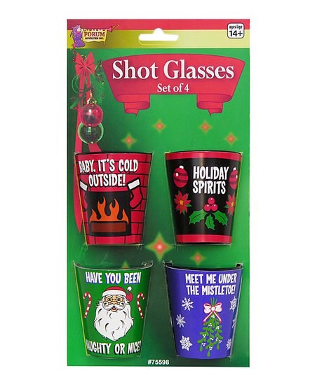 Christmas Shot Glasses ~ 4 Pack