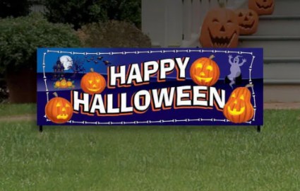 Large Happy Halloween Yard Banner