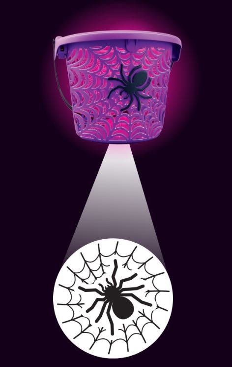 Halloween LED Bucket Spiderweb