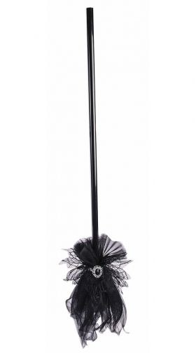Witch Broom Black Tulle