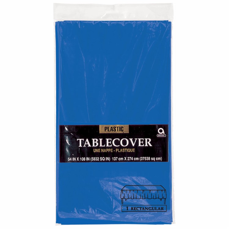 Bright Royal Blue Plastic Rectangle Tablecver