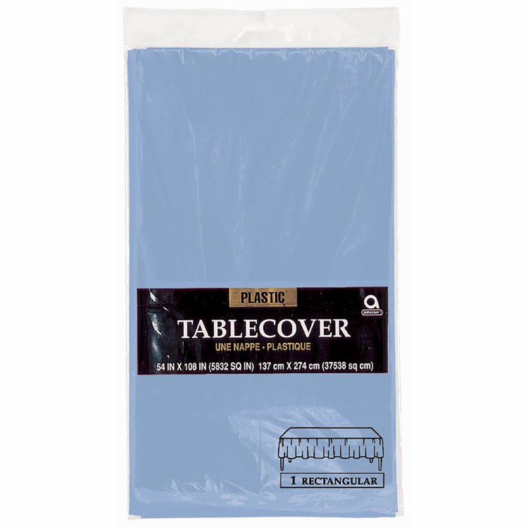 Pastel Blue Plastic Rectangle Tablecover