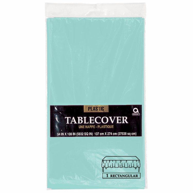Robins Egg Blue Plastic Rectangle Tablecover
