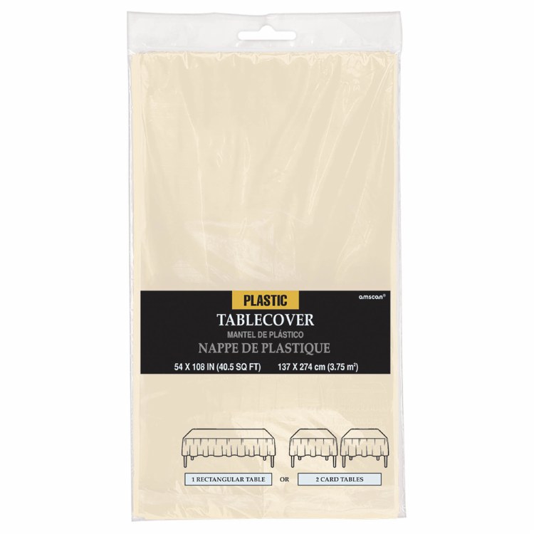 Vanilla Creme Plastic Rectangle Tablecover