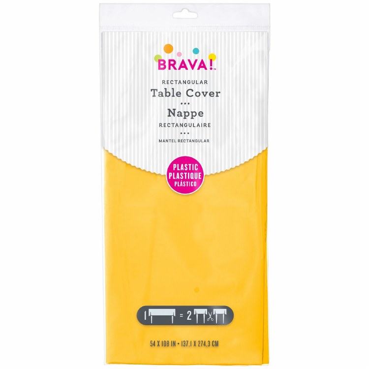 Yellow Plastic Tablecover