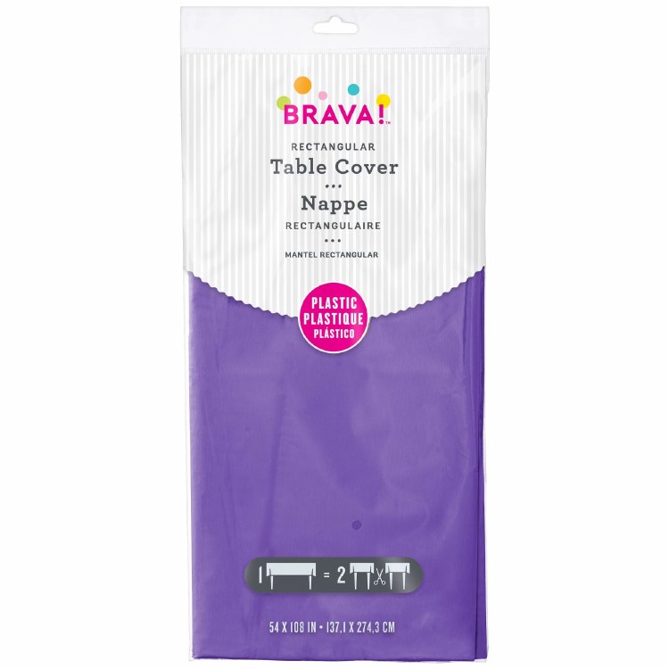 New Purple Plastic Rectangular Tablecover