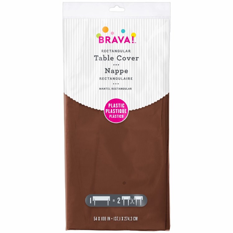 Chocolate Brown Plastic Rectangle Tablecover