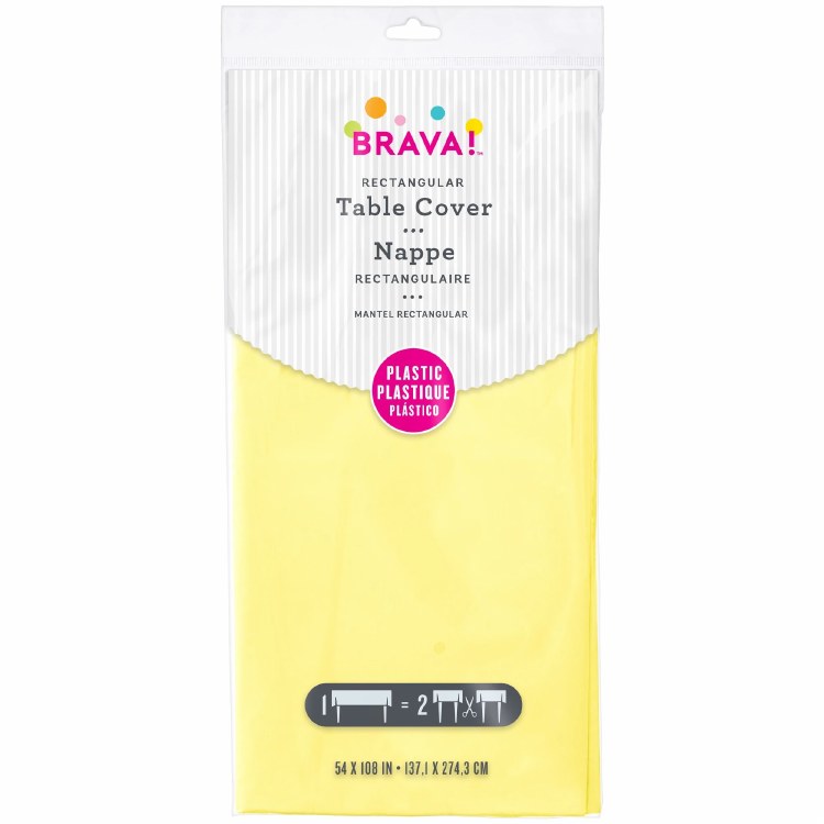 Lt Yellow Plastic Rectangle Tablecover