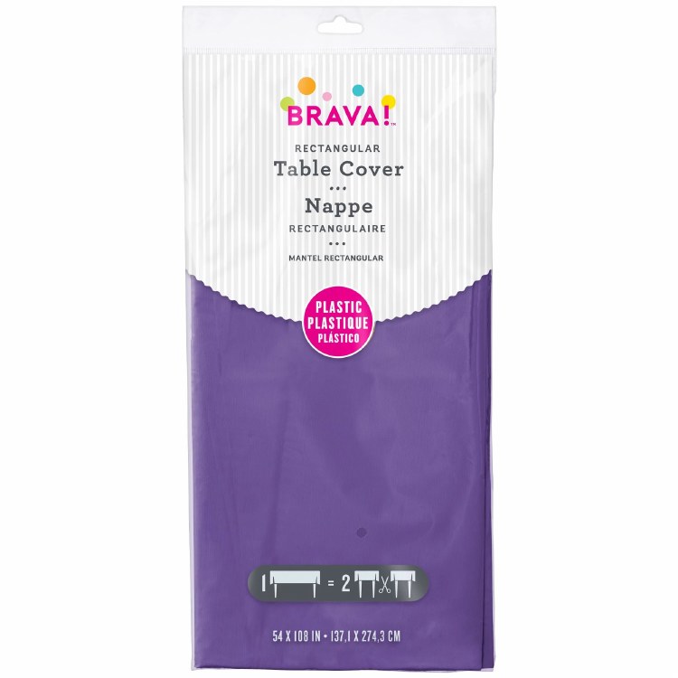 Purple Plastic Rectangle Tablecover