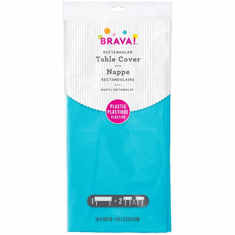 Caribbean Blue Plastic Rectangle Tablecover