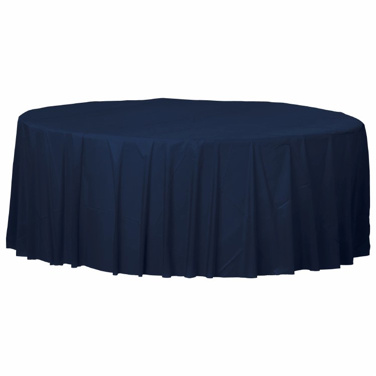 True Navy Round Plastic Tablecover