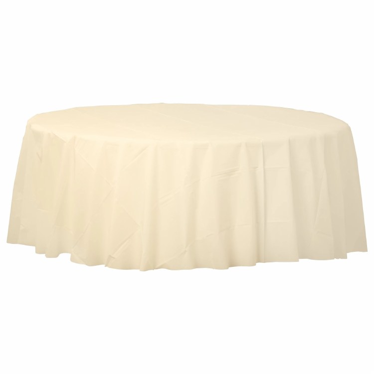 Vanilla Creme Round Plastic Tablecover