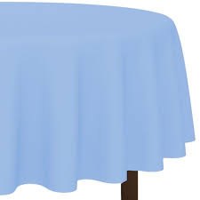 Pastel Blue Round Plastic Tablecover