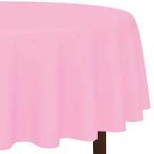 New Pink Round Plastic Tablecover