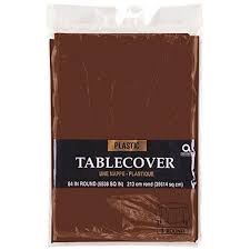 Chocolate Brown Round Plastic Tablecover