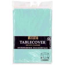 Robins Egg Blue Round Plastic Tablecover