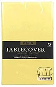 Lt Yellow Round Plastic Tablecover