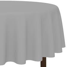 Silver Round Plastic Tablecover