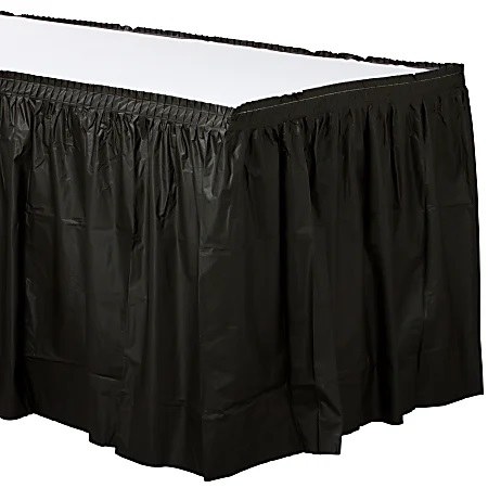 Plastic Black Table Skirt