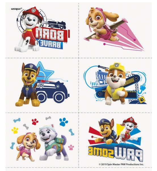 Paw Patrol Tattoo Favors 24ct