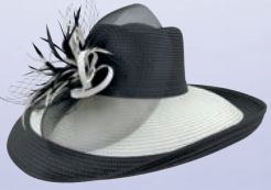 Hat Derby Black/White Striped