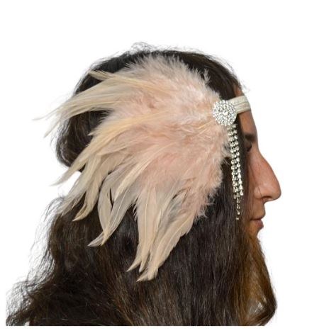20's Dsty Pink Feather Headbnd