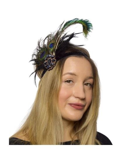 20's Peacock Feather Headband