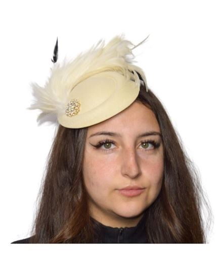 20's Cream Feather Fascinator