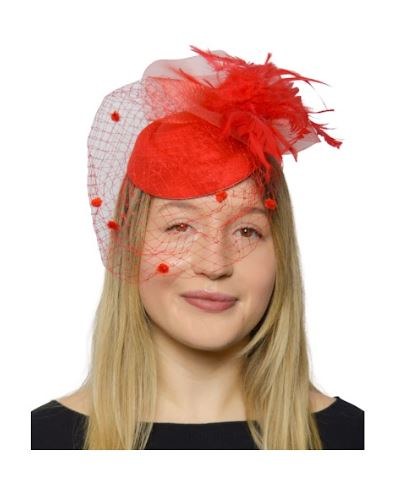20's Red Feather Fascinator