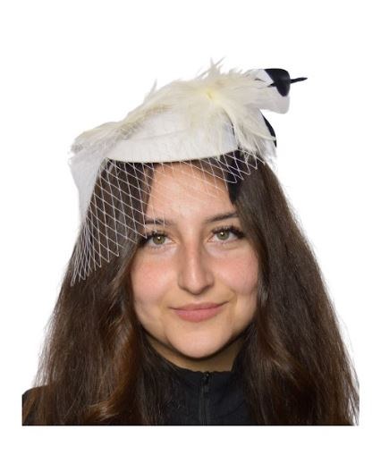 20's White Feather Fascinator
