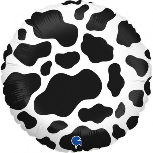 Western, Cow Print Round • Standard Size 18" Mylar Helium Balloon