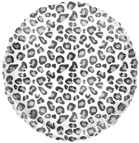 Jungle, Safari • Leopard, White Round • Standard Size 18" Mylar Helium Balloon