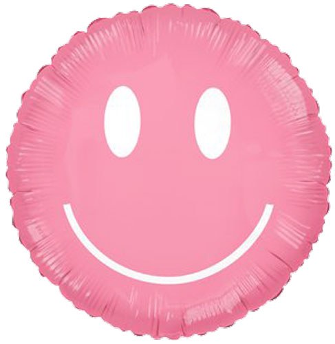 Smiley Face, Pastel Pink • Jumbo 30" Mylar Helium Balloon