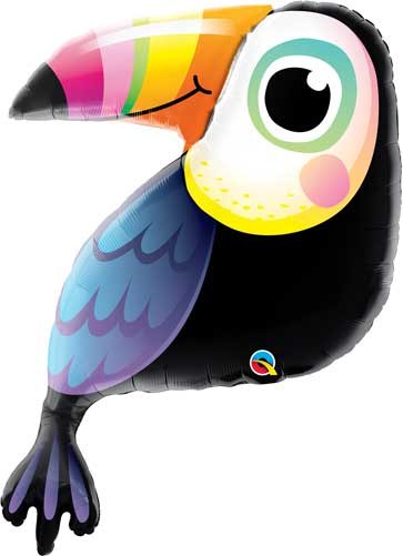 Jungle, Safari • Toucan, Colorful Shape • Jumbo 41" Mylar Helium Balloon