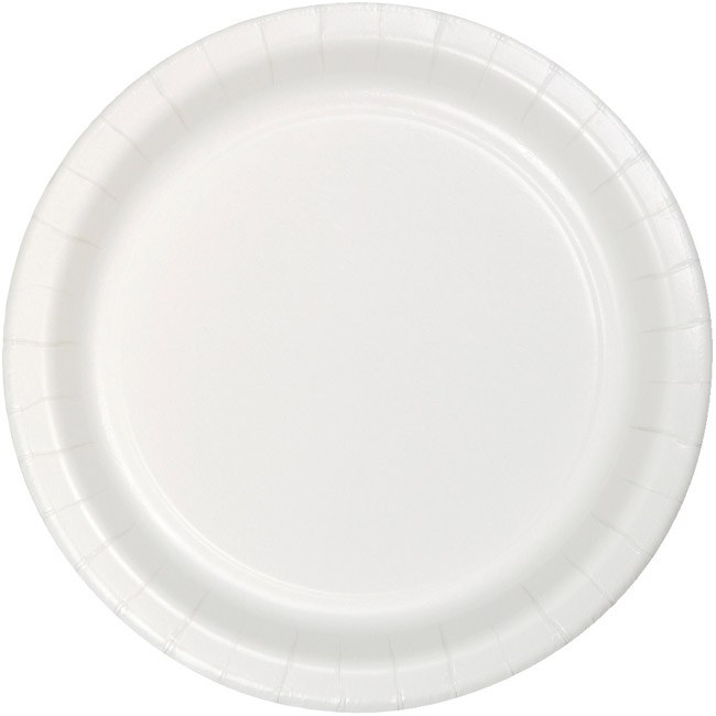 White 7" Paper Plates 24ct