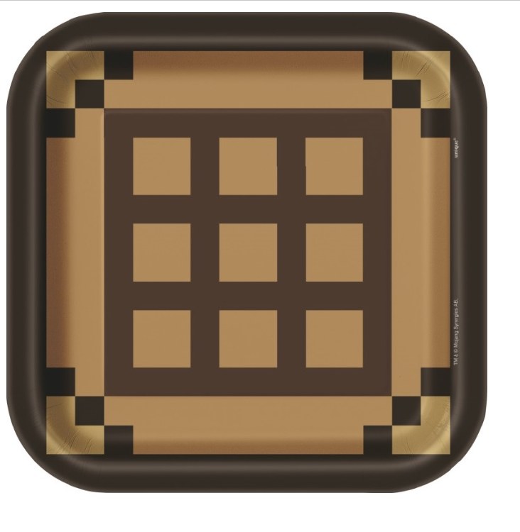 Minecraft Sq Plates 9in 8ct