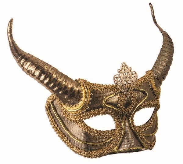 Gold Half Mask w/ Horns