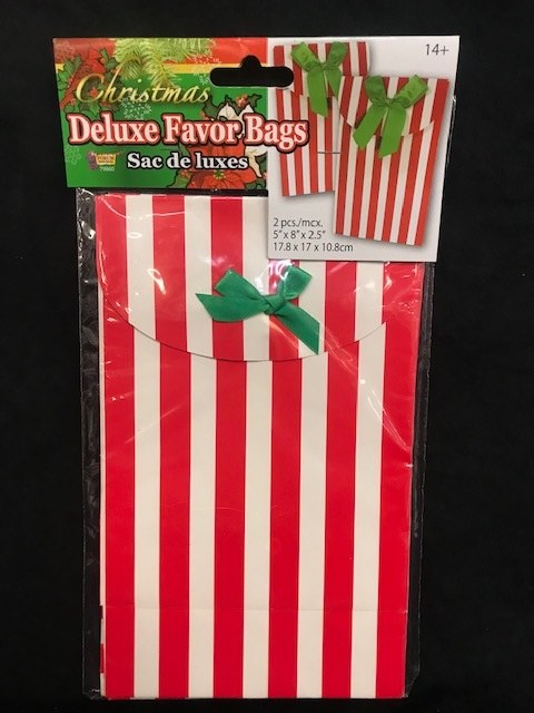 Christmas Deluxe Favor Bags ~ 2 Pack/5"x8"x2.5"